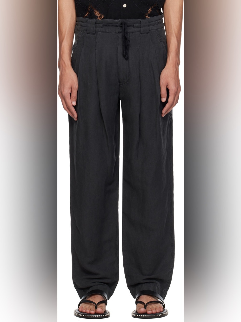 Isabel Marant Drawstring Waist Black Sirius Trousers